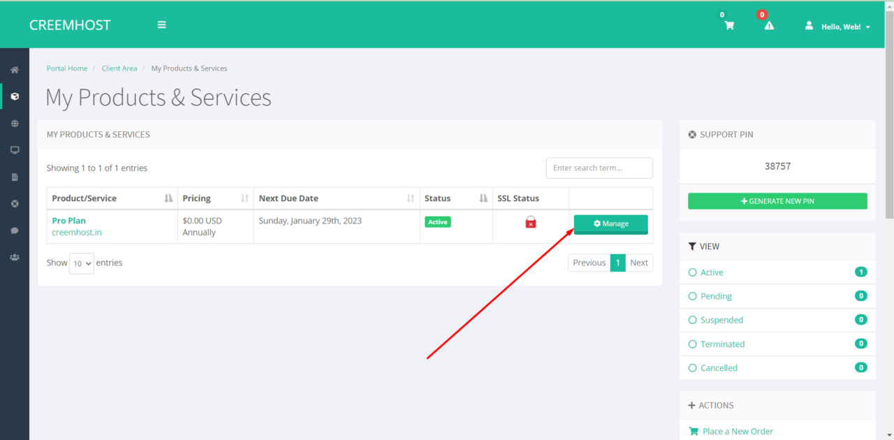 Check Hosting Nameservers On CreemHost
