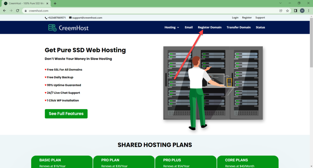Buy Domain From CreemHost