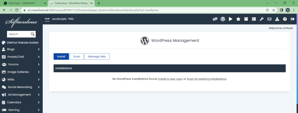 Install WP Panel