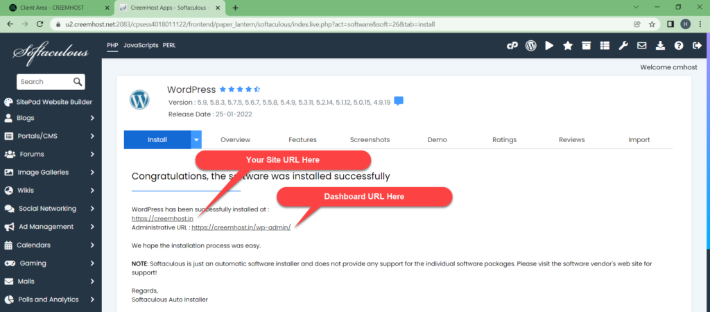 Install WordPress